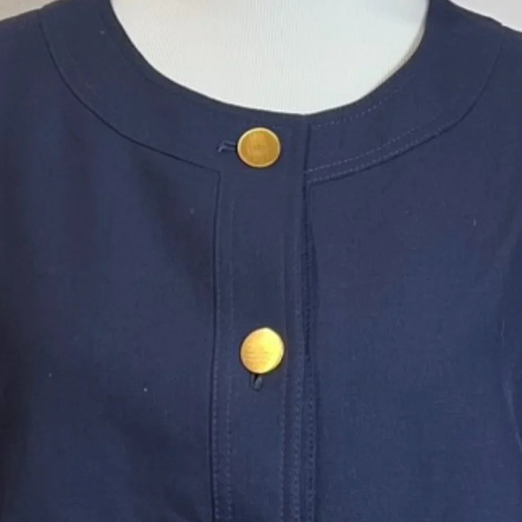 Gucci Jacket Women 58 Gold Button Uniform Blazer Linen Blend Navy Blue XXL - Picture 9 of 9